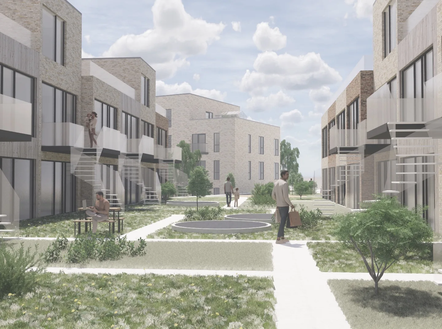 skovlunde-byhave-raekkehusene Ankomst til gårdhavehus i Lysholm Have